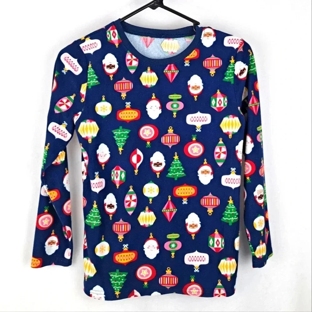 Christmas Pajamas Kid's M (10-12) Multicultural Santa Claus' - Picture 2 of 6